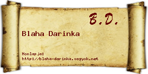 Blaha Darinka névjegykártya